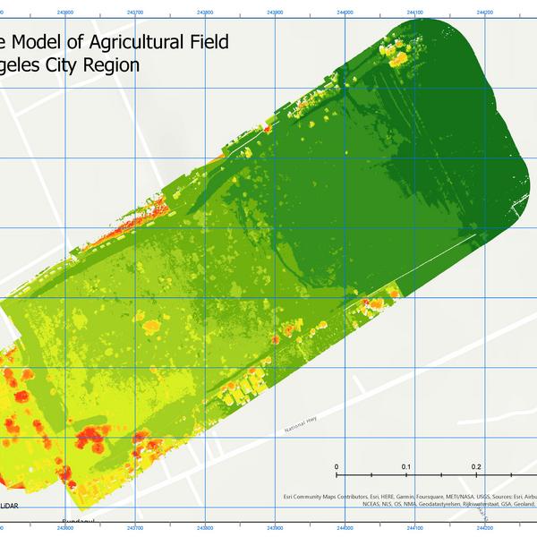Digital Surface Model of Agricultural Field, Bundagul, Angeles City Region, Philippines